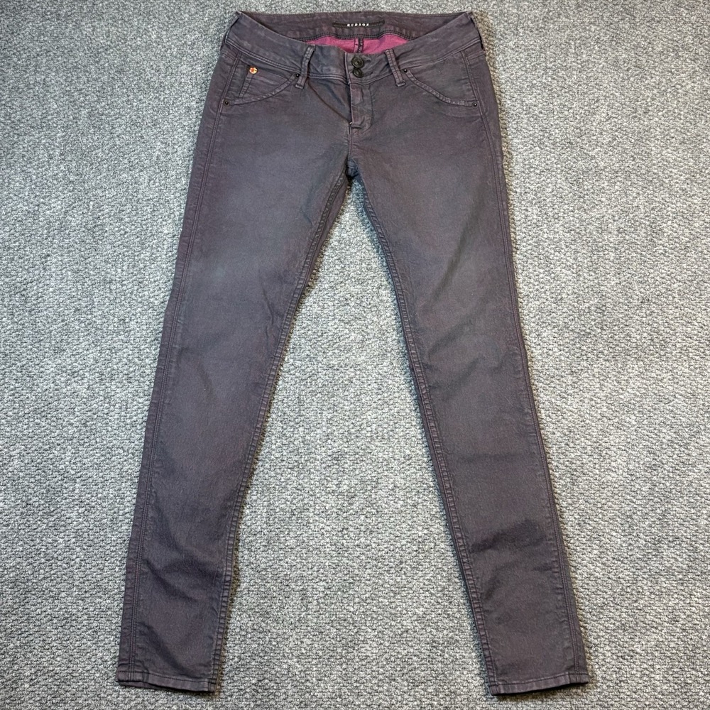 Hudson Women's Collin Flap Pocket Super Skinny Purple Jeans Size 25